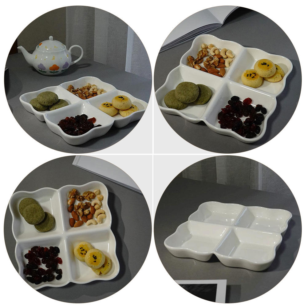 4-Compartment Ceramic Snack Di - Food In Japanese Snacks 评论和价格