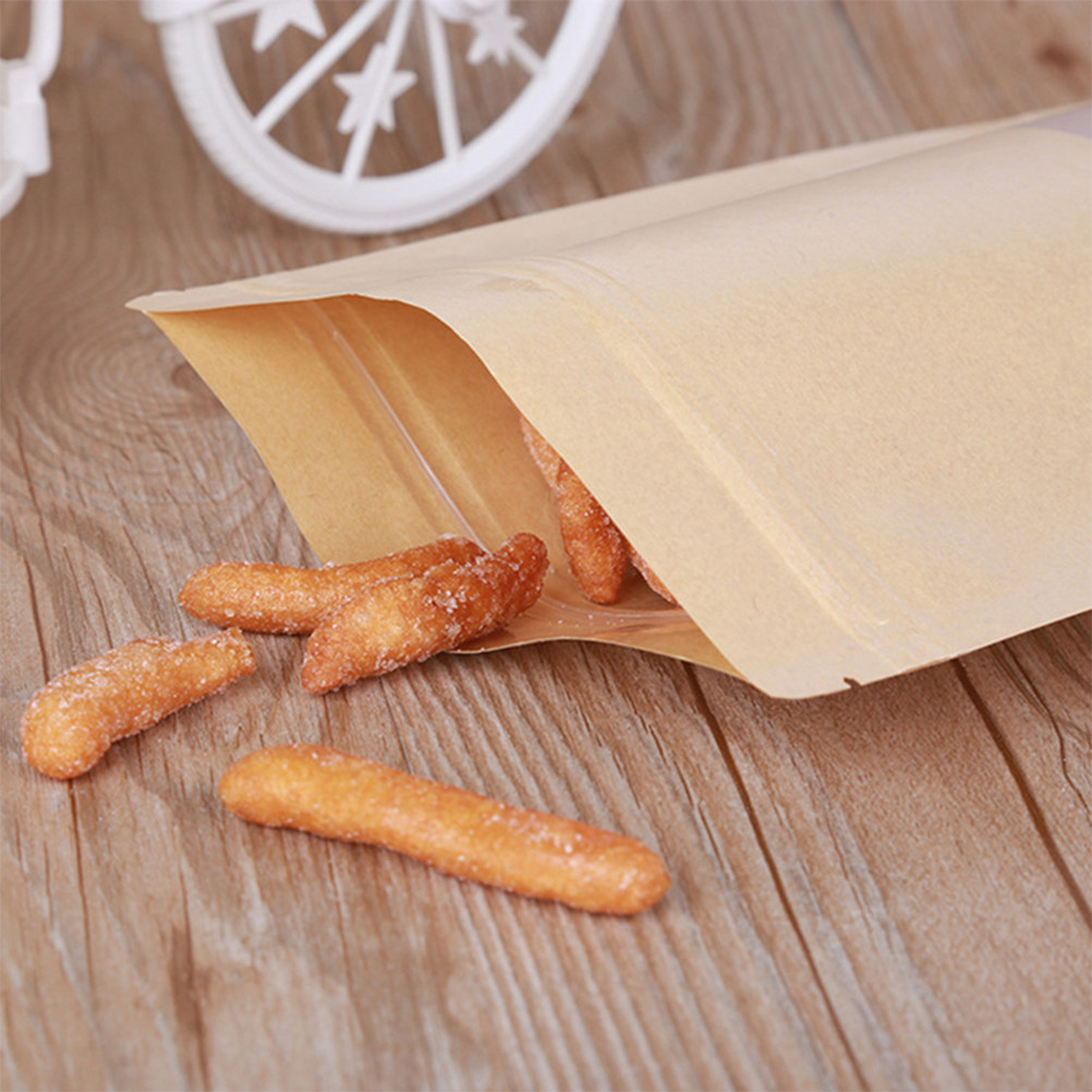 50Pcs Kraft Paper Zipper Seale - Food And Snacks 评论和价格